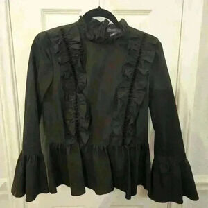 Ladies Black Blouse with Ruffle details size M/L